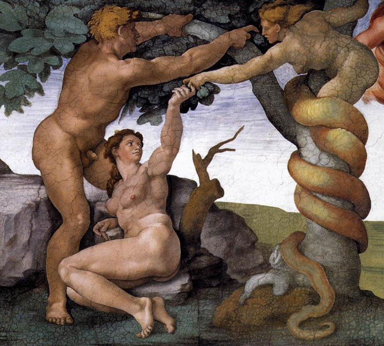 Michelangelo-Buonarroti-The-Fall-1509-10-Fresco-Cappella-Sistina-Vatican-www