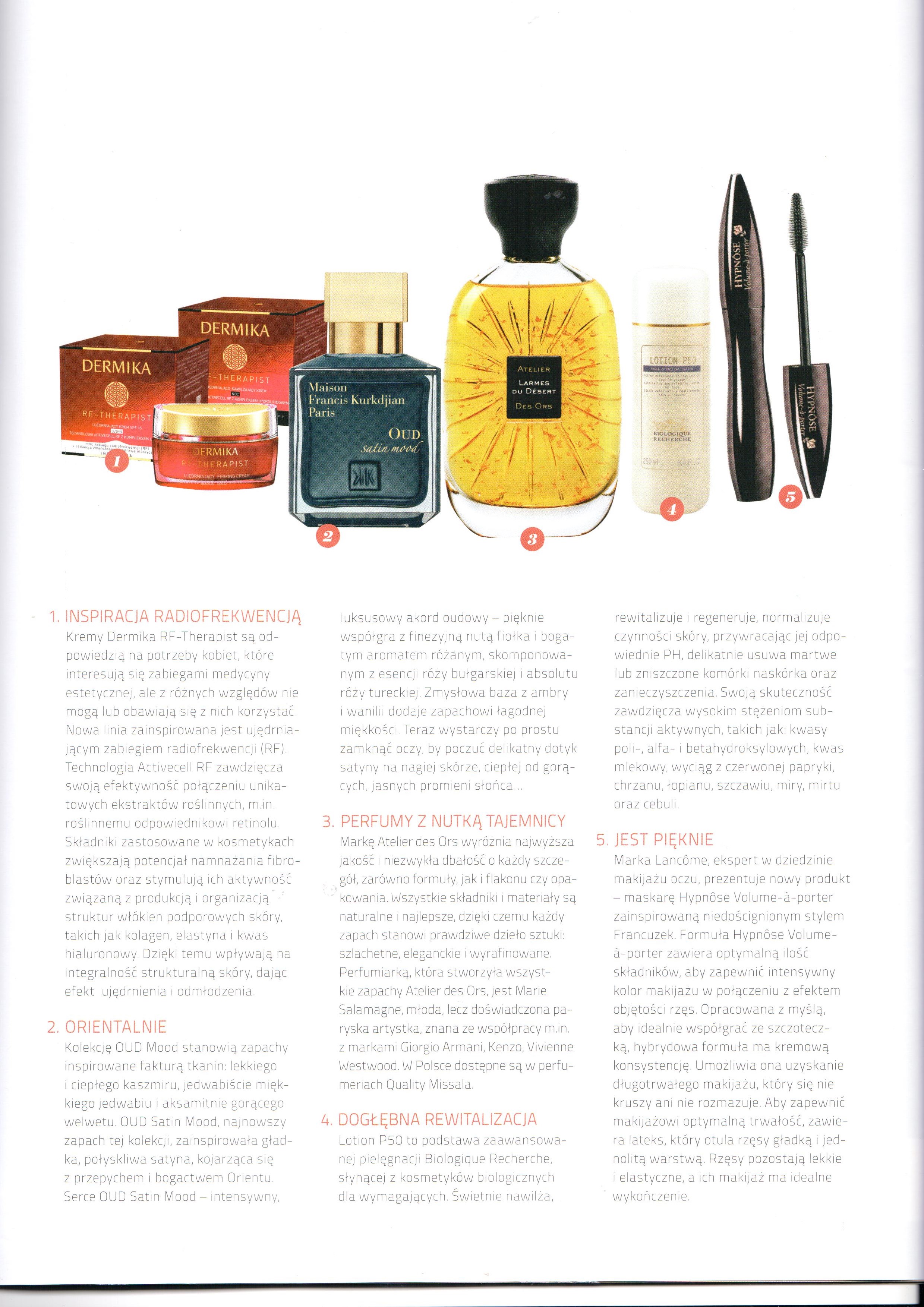 2015.07-08 Magazyn Kosmetyki_MAISON FRANCIS KURKDJIAN OUD Satin mood, ATELIER DES ORS Larmes du Desert