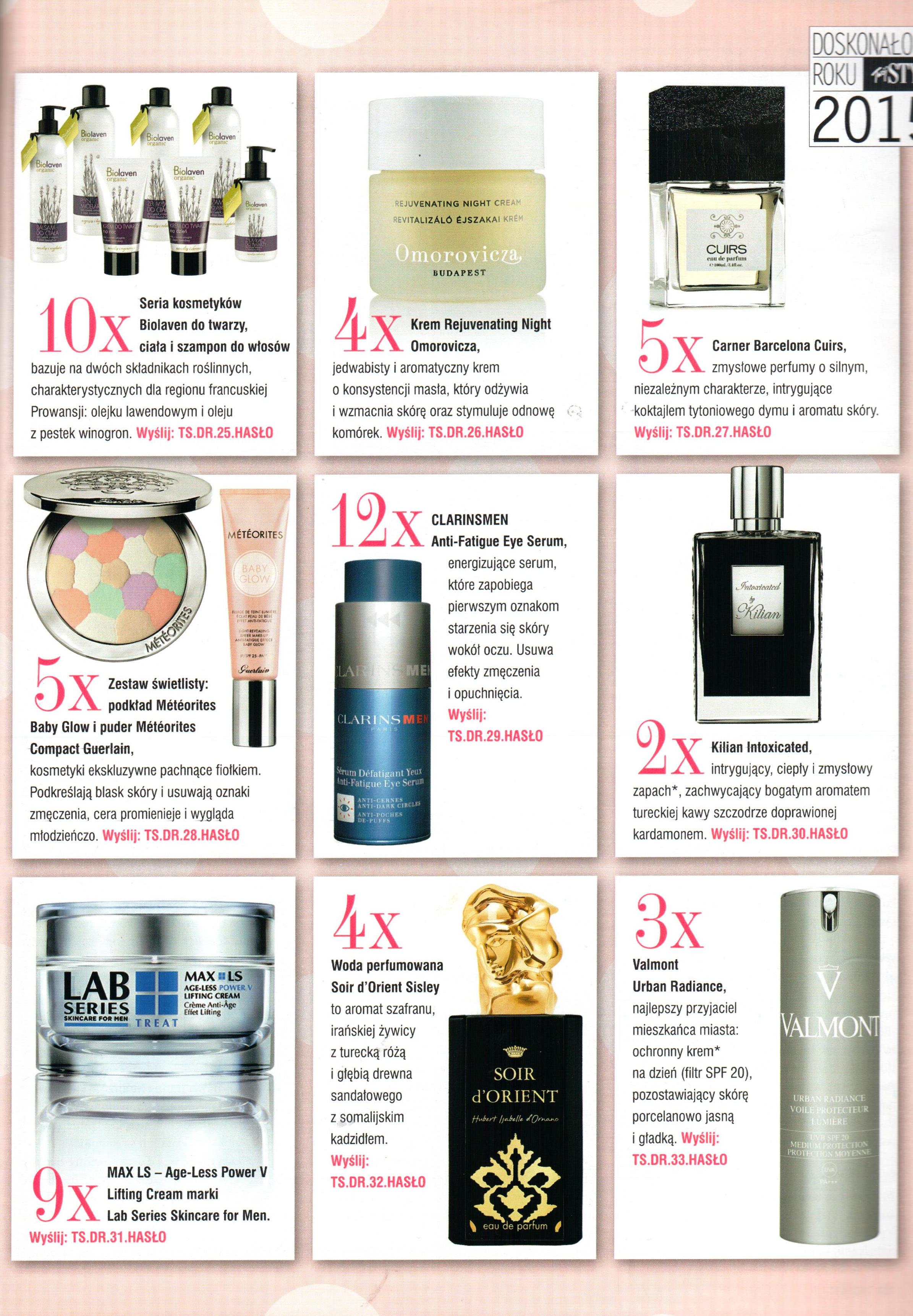 2016.02 Twój Styl_CARNER BARCELONA Palo Santo, KILIAN Intoxicated, VALMONT Urban Radiance SPF20